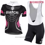 2017 Abbigliamento Ciclismo Donne Bianchi Nero Manica Corta e Salopette