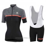 2017 Abbigliamento Ciclismo Donne Sportful Giara Nero Manica Corta e Salopette