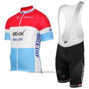 2017 Abbigliamento Ciclismo Etixx Quick Step Campione Lussemburgo Manica Corta e Salopette