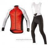 2017 Abbigliamento Ciclismo Mavic Manica Lunga e Salopette Bianco e Arancione Manica Corta e Salopette