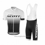 2017 Abbigliamento Ciclismo Scott Bianco e Nero Manica Corta e Salopette