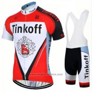 2017 Abbigliamento Ciclismo Tinkoff Rosso Manica Corta e Salopette