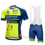 2018 Abbigliamento Ciclismo AquaProject Giallo Verde Manica Corta e Salopette