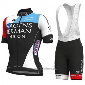 2018 Abbigliamento Ciclismo Axeon PRS Nero Rosso Manica Corta e Salopette