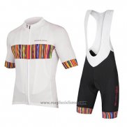 2018 Abbigliamento Ciclismo Endura Graphics Pinstripe Bianco Manica Corta e Salopette