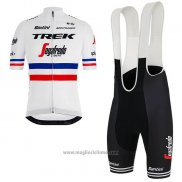 2018 Abbigliamento Ciclismo Trek Segafredo Campione Francia Manica Corta e Salopette