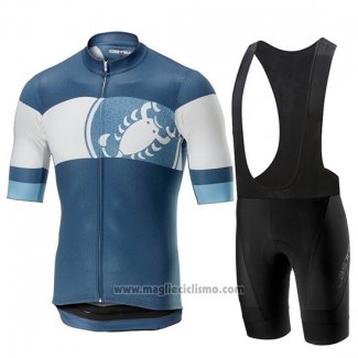 2019 Abbigliamento Ciclismo Castelli Ruota Blu Bianco Manica Corta e Salopette