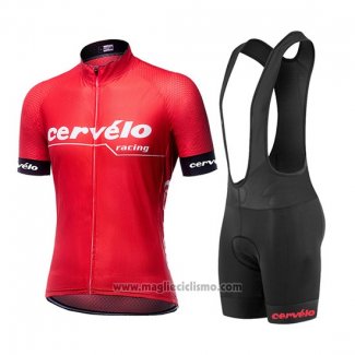 2019 Abbigliamento Ciclismo Cervelo Rosso Manica Corta e Salopette