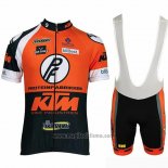 2019 Abbigliamento Ciclismo KTM Nero Arancione Manica Corta e Salopette