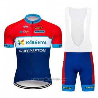 2019 Abbigliamento Ciclismo Kobanya Rosso Bianco Blu Manica Corta e Salopette