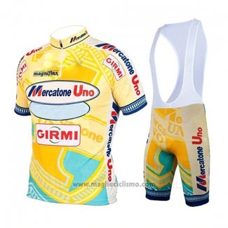 2019 Abbigliamento Ciclismo Mercatone Uno Giallo Manica Corta e Salopette