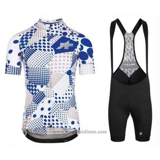 2020 Abbigliamento Ciclismo Assos Erlkoenig Blu Bianco Manica Corta e Salopette