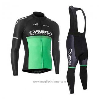 2020 Abbigliamento Ciclismo Orbea Nero Verde Manica Lunga e Salopette