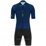 2020 Abbigliamento Ciclismo UCI Scuro Blu Manica Corta e Salopette