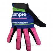 2020 Lampre Merida Guanti Dita Lunghe Ciclismo Rosa Blu