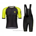 2021 Abbigliamento Ciclismo Scott Nero Giallo Manica Corta e Salopette