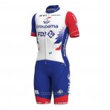 2022 Abbigliamento Ciclismo Groupama-FDJ Bianco Manica Corta e Salopette