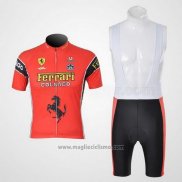 2010 Abbigliamento Ciclismo Ferrari Nero e Rosso Manica Corta e Salopette