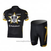 2010 Abbigliamento Ciclismo Radioshack Nero Manica Corta e Salopette Pantaloni