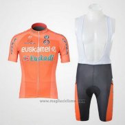 2011 Abbigliamento Ciclismo Euskalte Arancione Manica Corta e Salopette