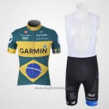 2011 Abbigliamento Ciclismo Garmin Campione Brasile Manica Corta e Salopette