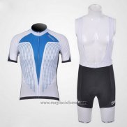 2011 Abbigliamento Ciclismo Santini Azzurro e Bianco Manica Corta e Salopette