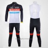 2012 Abbigliamento Ciclismo Radioshack Nero e Bianco Manica Lunga e Salopette