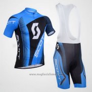 2013 Abbigliamento Ciclismo Scott Blu e Nero Manica Corta e Salopette