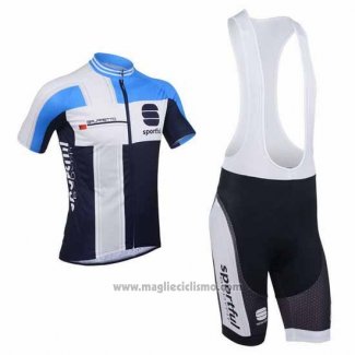 2013 Abbigliamento Ciclismo Sportful Bianco e Celeste Manica Corta e Salopette