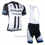 2014 Abbigliamento Ciclismo Giant Shimano Nero e Bianco Manica Corta e Salopette