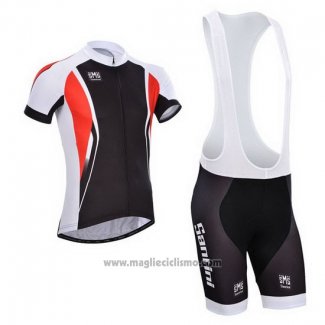 2014 Abbigliamento Ciclismo Santini Nero Manica Corta e Salopette