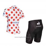 2014 Abbigliamento Ciclismo Tour de France Bianco e Rosso-3 Manica Corta e Salopette