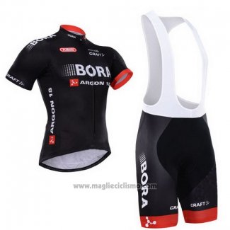 2015 Abbigliamento Ciclismo Bora Nero Manica Corta e Salopette