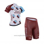 2016 Abbigliamento Ciclismo Ag2rla Marrone Manica Corta e Salopette