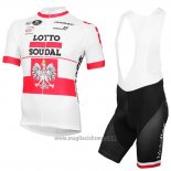 2016 Abbigliamento Ciclismo Lotto Soudal Campione Polonia Manica Corta e Salopette