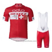 2016 Abbigliamento Ciclismo Scott Bianco e Rosso Manica Corta e Salopette