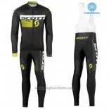 2016 Abbigliamento Ciclismo Scott Nero e Verde Manica Lunga e Salopette