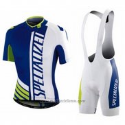 2016 Abbigliamento Ciclismo Specialized Blu e Bianco Manica Corta e Salopette