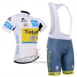 2016 Abbigliamento Ciclismo Tinkoff Lider Giallo e Bianco Manica Corta e Salopette