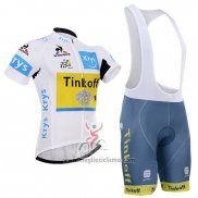 2016 Abbigliamento Ciclismo Tinkoff Lider Giallo e Bianco Manica Corta e Salopette