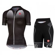 2017 Abbigliamento Ciclismo Donne Castelli Nero e Bianco Manica Corta e Salopette