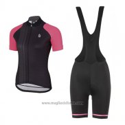 2017 Abbigliamento Ciclismo Donne Etxeondo Neo Nero e Rosa Manica Corta e Salopette