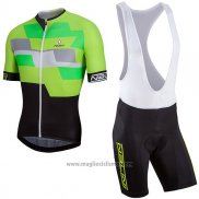 2017 Abbigliamento Ciclismo Nalini Cervino Verde e Nero Manica Corta e Salopette