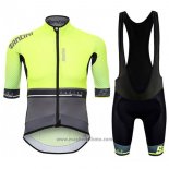 2017 Abbigliamento Ciclismo Santini Photon Verde e Nero Manica Corta e Salopette