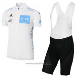 2017 Abbigliamento Ciclismo Tour de France Bianco Manica Corta e Salopette