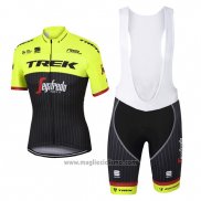 2017 Abbigliamento Ciclismo Trek Segafredo Verde e Nero Manica Corta e Salopette