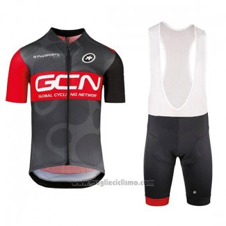 2018 Abbigliamento Ciclismo GCN Nero e Rosso Manica Corta e Salopette