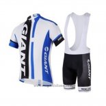 2018 Abbigliamento Ciclismo Giant Bianco Blu Nero Manica Corta e Salopette