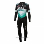 2020 Abbigliamento Ciclismo Bora-Hansgrone Nero Verde Manica Lunga e Salopette(1)