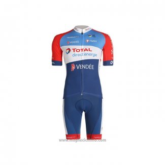 2021 Abbigliamento Ciclismo Direct Energie Blu Rosso Bianco Manica Corta e Salopette